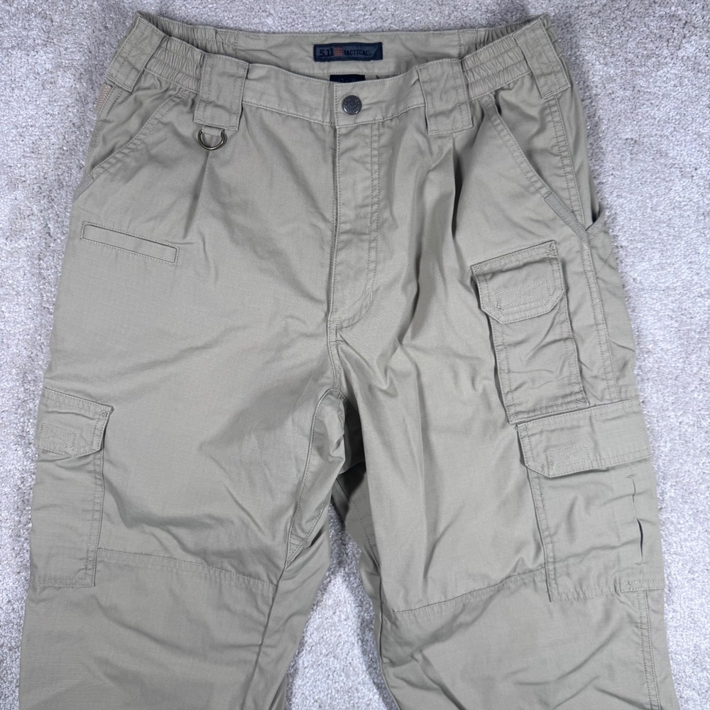 5.11 Tactical Mens Ripstop Cargo Pants Khaki Tan 32x30 Multi-Pocket Workwear - Picture 3 of 12